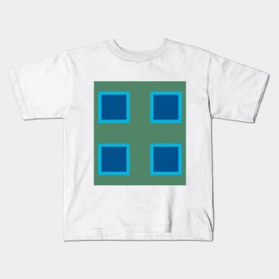 Four Squares on Green Kids T-Shirt